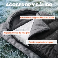 Outsunny Saco de Dormir Adulto Ligero y Compacto para 3 Estaciones Impermeable Portátil Tamaño Pequeño para Acampar Negro(m-4)