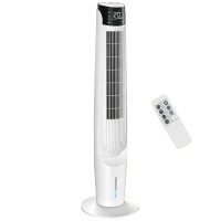 HOMCOM Air Cooler with LED Display and Remote Control, Oscillating Ice Cooling Fan with 3 Speeds, 4 Modes, 12 Hour Timer, White(m-10)