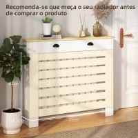 HOMCOM Cobertura para Radiador com Gavetas Cobertura para Radiador de MDF para Sala de Estar Dormitório Corredor 111x19x95,5 cm Branco(m-7)