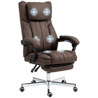 Vinsetto Cadeira de Escritório com 6 Pontos de Massagem por Vibração Reclinável com Altura Ajustável 65x61x101-113 cm Marrom Escuro(m-10)