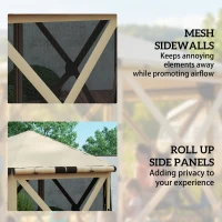 Outsunny 3 m x 2,6 m Sechseck-Pavillon mit 6 Seiten und Tragetasche, wasserdicht, UV-beständig, Partyzelt(m-5)