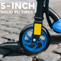 HOMCOM Foldable Electric Scooter, with LED Lights, for Ages 7-14 Years, Blue(m-8)