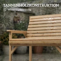 Outsunny 2-Sitzer Gartenbank aus Holz, Lattenbank mit Arm- und Rückenlehne, Outdoor-Möbel für Balkon, Terrasse, Garten(m-5)