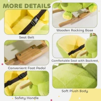 HOMCOM Kids Rocking Horse, Plush Ride-On Dinosaur Seat, with Seat Seat Belt, 32 Songs, Ride-On Horse(m-7)