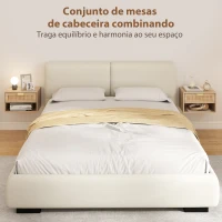 HOMCOM Conjunto de 2 Mesas de Cabeceira Suspensas com Gaveta de Vime Prateleira Aberta Economiza Espaço 40x30x25 cm Carvalho(m-4)