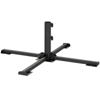 Outsunny Sonnenschirmständer Klappbarer Schirmständer Rohrdurchmesser 38 und 48 mm Kreuzständer für Sonnenschirme, Dunkelgrau(m-10)