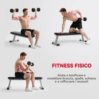 HOMCOM Set di Manubri da 2x20 kg con Impugnatura Antiscivolo, in Metallo, per Allenamento Fitness Casa e Palestra, Nero(m-7)