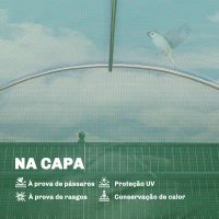 Outsunny Estufa Tipo Túnel 2,8x2x1,9 m com Prateleiras Estufa de Jardim com Porta Enrolável, 6 Janelas de Rede Verde(m-6)