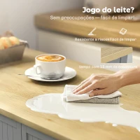 HOMCOM Aparador de Cozinha com 3 Prateleiras de Porta Gaveta e Prateleiras Ajustáveis para Sala de Jantar 105x40x83 cm Cinzento(m-6)