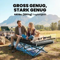 Outsunny Veldbed opvouwbaar campingbed met draagtas campingligbed tot 200 kg binnen, buiten, 200 x 80 x 40 cm zwart(m-5)