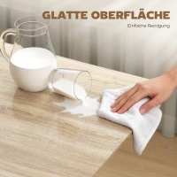 HOMCOM Mobiler Klapptisch mit 6 Rollen und Bremsen, faltbarer Küchen-Esstisch für kleine Räume, Eiche(m-7)