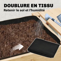 Outsunny Potager sur Pieds à 2 niveaux Jardinières surélevées étagères doublure trous de drainage 119,5x102x76,5cm, marron clair(m-8)