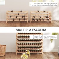 HOMCOM Suporte para Garrafas de Vinho para 96 Garrafas com 8 Níveis Suporte para Vinhos Vertical 114x28x113,5 cm Madeira(m-4)