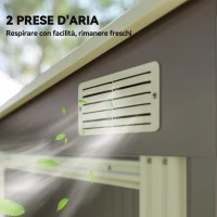 Outsunny Capanno Attrezzi in Metallo 1.5x2m con Base, Porta Scorrevole e Tetto Inclinato, Grigio Chiaro(m-8)