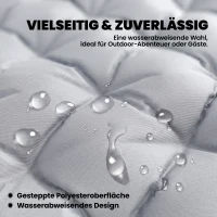 Outsunny Camping Isomatte faltbare 8cm Dick Campingmatratze mit rutschfester Hülle Gurten für Camping 200 x 80 cm Hellgrau(m-7)