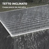 Outsunny Capanno Attrezzi in Metallo 1.5x2m con Base, Porta Scorrevole e Tetto Inclinato, Grigio Scuro(m-7)