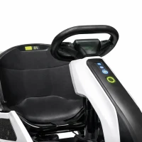 HOMCOM 24V Electric Go Kart for Kids with Adjustable Seat for 6-12 Years, White(m-10)