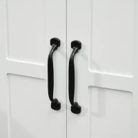 kleankin Mobile per Lavabo con Piedistallo, Mobile Sotto Lavabo con 2 Ante e Scaffale Regolabile, Mobile da Bagno con Ritaglio a Forma di U, Bianco(m-9)