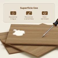 HOMCOM Secretária Dobrável com 4 Prateleiras para Espaços Pequenos Estúdio, Escritório em Casa 105x60x127 cm Madeira(m-6)