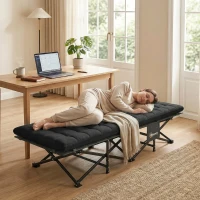 Outsunny Veldbed opvouwbaar campingbed met draagtas campingligbed tot 200 kg binnen, buiten, 200 x 80 x 40 cm zwart(m-9)