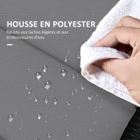 Outsunny Coussin d'extérieur pour chaise Longue Coussin Bain de Soleil Rectangulaire avec appui-tête 196 x 63 cm, gris clair(m-5)