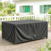 Outsunny Funda para Salón de Jardín Exterior Impermeable Tejido Oxford 420D, con Ventilación y Bolsa de Almacenamiento, 180x120x74cm, Negro(m-6)
