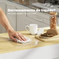 HOMCOM Ilha de Cozinha com Rodas Tampo Extensível Carrinho de Cozinha com 4 Portas Prateleiras Ajustáveis Estante Lateral Aberta Branco(m-8)