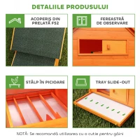 PawHut Coteț pentru Găini de Grădină din lemn de Brad, lemn verde, 160x98.5x107cm(m-5)