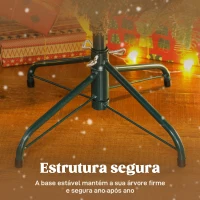 HOMCOM Árvore de Natal Artificial 150 cm com 492 Ramos Densos e Suporte Metálico Dobrável para Interior Verde(m-7)