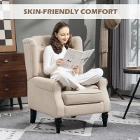 HOMCOM Elegancki fotel uszak, grubo wyściełany, z zdejmowanym pokrowcem, 74 x 87 x 102 cm, beżowy(m-6)