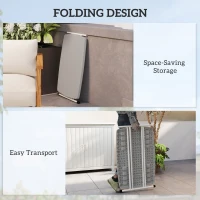 Outsunny Table d'appoint pliable en HDPE table pliante hauteur réglable sur 6 niveaux pour patios jardins 76 x 50 x 74 cm gris(m-4)