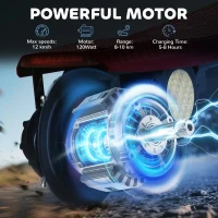 HOMCOM Foldable Electric Scooter, with LED Lights, for Ages 7-14 Years, Red(m-5)