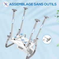 HOMCOM Tabouret de douche chaise de douche ergonomique hauteur réglable pieds antidérapants 56,5 x 53,5 x 87 cm blanc et gris(m-6)