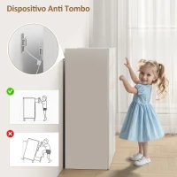 HOMCOM Sapateira de 6 Níveis com 2 Portas em Branco Brilhante com Fechamento Suave e Prateleiras Ajustáveis 70x33,5x95 cm Branco(m-8)