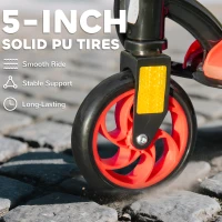 HOMCOM Foldable Electric Scooter, with LED Lights, for Ages 7-14 Years, Red(m-8)