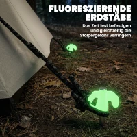 Outsunny Aufblasbares Zelt 4 Personen Schneller Aufbau Outdoor Zelt für Camping mit 2 Schlafzimmern Vorraum Fenster(m-8)