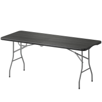 Outsunny Table pliante en HDPE table de camping pliante extérieur avec poignée couvre-pieds antidérapants 180 x 74 x 74 cm, noir