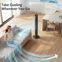 HOMCOM Tower Fan with WiFi App Control Standing Floor Cooling Fan Remote Control 101.8 cm Black(m-8)