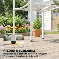 Outsunny Set Bistrò 3 pezzi: tavolino in vetro e 2 sedie, arredo esterno bianco.(m-8)