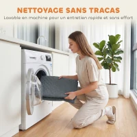 PawHut Housse de Canapé Protecteur de Meubles 3 Places Imperméable Anti-glisse avec Poches de Rangement Gris(m-8)