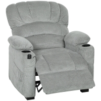HOMCOM Sillón Relax Reclinable Eléctrico Silencioso con Función Memoria Reposapiés Mando a Distancia Bolsillo Lateral Gris
