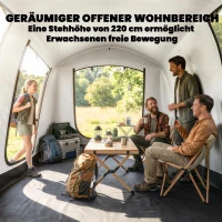 Outsunny Aufblasbares Zelt 2-4 Personen Schneller Aufbau Outdoor Zelt für Camping mit Luftpumpe Mesh Fenster Heringen Vordach(m-5)
