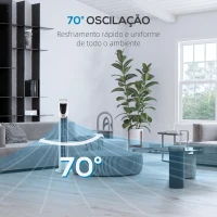 HOMCOM Ventoinha de Coluna com 3 Nivéis de Velocidade Temporizador 7,5h Potência 40W e Oscilação 70° Ø18x78,5 cm Prata(m-6)