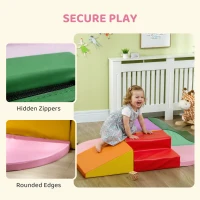 HOMCOM 6 Piece Soft Play Equipment for Kids Climb and Crawl, Red(m-7)