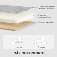 HOMCOM Sofá-Cama Chaise Longue de 3 Lugares Chaise Longue Reversível Ambos Lados com Armazenamento com Capas Removíveis 197x129x85 cm Cinza(m-7)