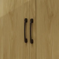 HOMCOM Aparador para Salón Moderno con 3 Puertas 2 Cajones Estante Ajustable para Comedor Entrada 120x38x79 cm Natural(m-10)