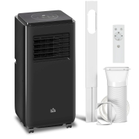 HOMCOM Aer condiționat portabil de 950W cu 5 moduri și 3 viteze, din plastic ABS și oțel, 33x28x70,4 cm, negru