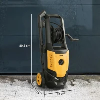 Outsunny 2200W High Pressure Washer, 170 Bar Pressure Washer with Adjustable Nozzle and 6M Hose, 33 x 31.5 x 80.5 cm, Yellow(m-3)
