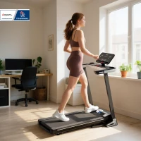 Tapis de Course Electrique Pliable - Aosom.fr x FFHandball - Tapis Roulant 1-12 Km/h 500 W écran LCD 12 programmes Noir(m-10)