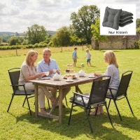 Outsunny 4er Set Sitzkissen 39,5 x 39,5 x 10 cm Stuhlkissen mit Bändern, rutschfeste Outdoor Indoor Sitzauflage(m-9)